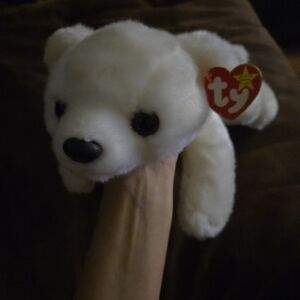 Ty Beanie Baby White Polar Bear "Chilly" Plush - Soft White 1998 Toy